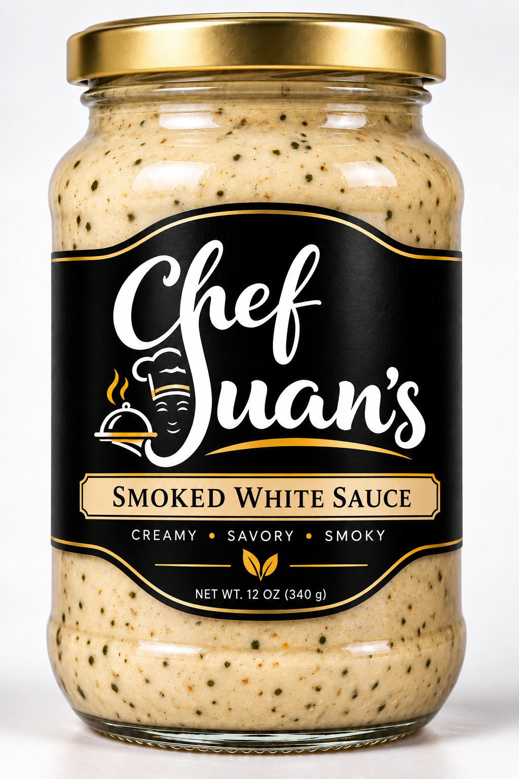 Chef Juan Smoked White Sauce with cream and mesquite finish, 16 oz jar